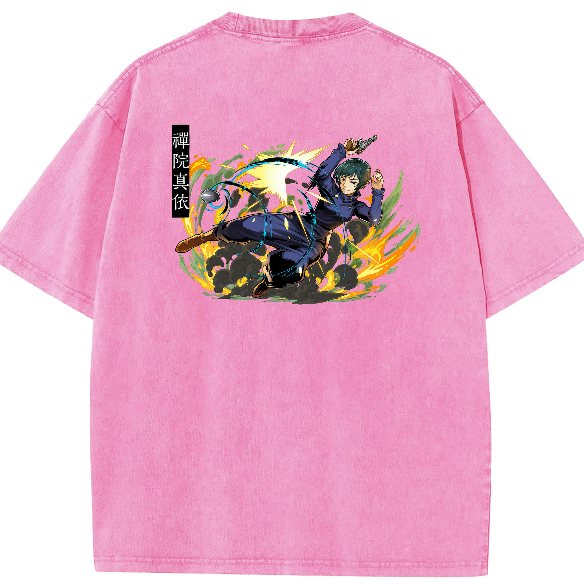 （画像用） 呪術廻戦 Jujutsu Kaisen 綿100% ヴィンテージ風 半袖Tシャツ（背面プリント）